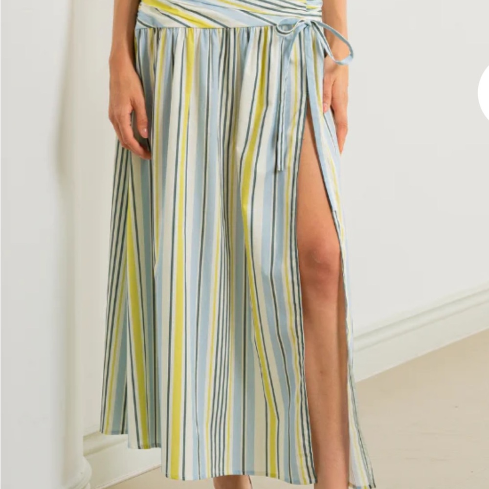 Striped Blue and Yellow Women's Skirt